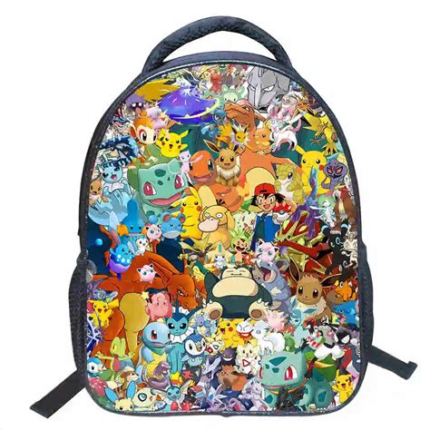 Detective Pikachu Backpack Animal Ash Greninja Pokemon Casual School Bags For Toddlers Boys ...