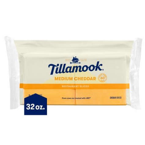 Tillamook® Medium Cheddar Sliced Cheese Farmstyle, 42 Slices / 32 oz ...