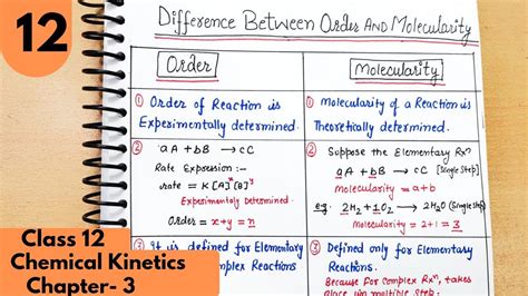 12) Difference between Order and Molecularity of reaction class12 | chemical kinetics #neet #jee ...