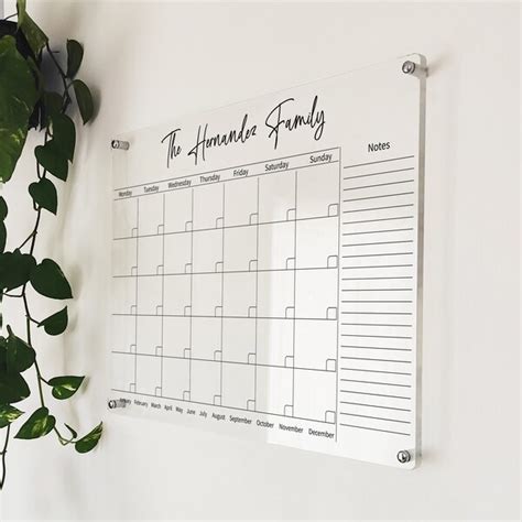 Dry Erase Calendar - Etsy