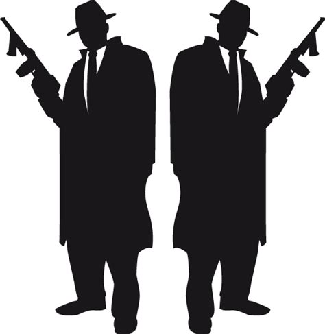 Gangster Silhouettes Standing Together Clipart - Full Size Clipart (#2330989) - PinClipart