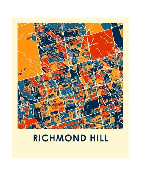 Richmond Hill Ontario Map Print - Full Color Map Poster | Ontario map, Richmond hill ontario ...