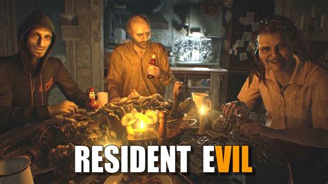 RESIDENT EVIL 7 - Baker Family Dinner Scene + Jack Baker Garage Boss Fight - YouTube