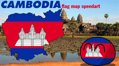 Speedart #37: Cambodia Flag map - YouTube