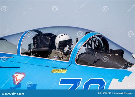 Close Up of a Pilot in the Cockpit of a Sukhoi Su-27 Flanker Fighter ...