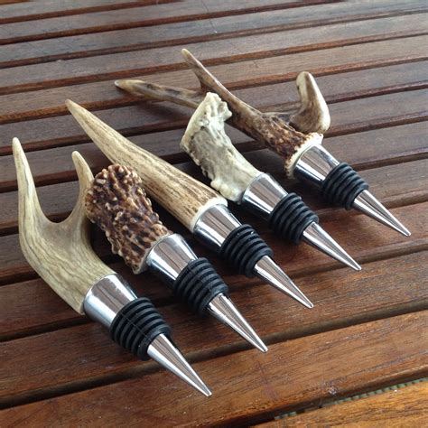 Waxed whitetail deer antler wine bottle stoppers. | Antler crafts, Deer ...