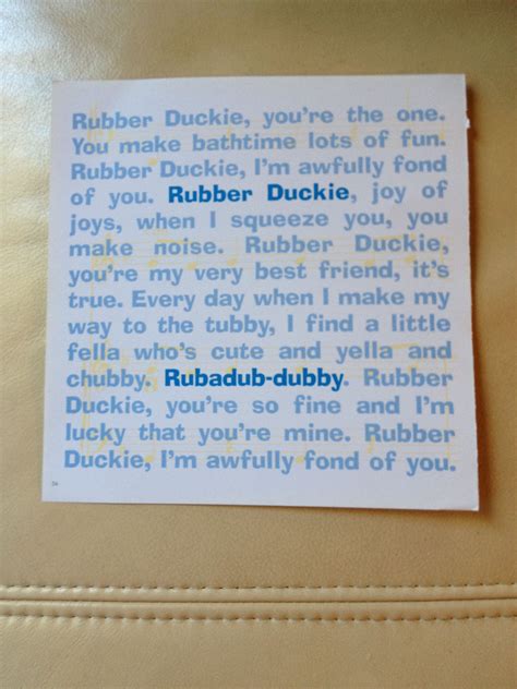 the rubber duckie song. | Rubber ducky, Ducky, Youre the one