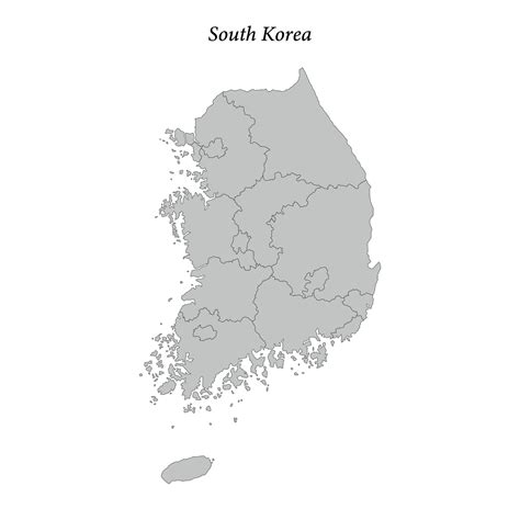 Simple flat Map of South Korea with borders 35302432 Vector Art at Vecteezy