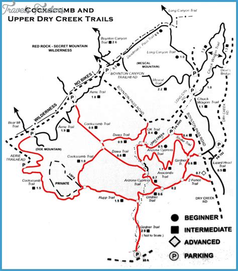 Map Of Sedona Hiking Trails - TravelsFinders.Com