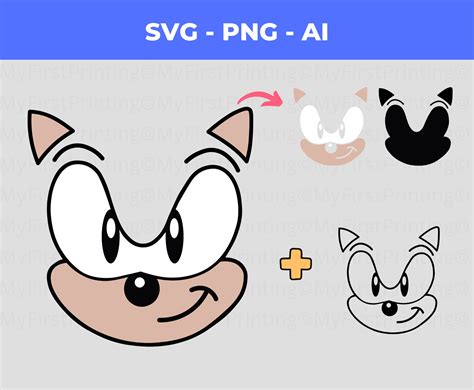 Sonic Face Layered SVG Craft Sonic-inspired Masterpieces Sonic Game Cut ...