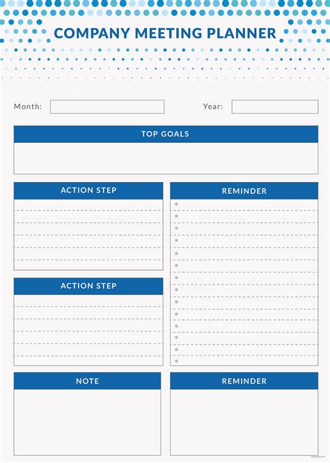 Meeting Planner Template [Free Pages] - Illustrator, Excel, Word, Apple ...