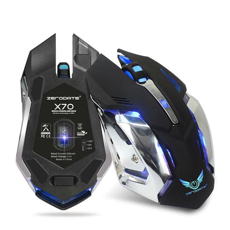 Gaming Mouse X70 7 LED Backlit 2.4GHz Wireless USB Rechargeable Optical Mouse Black - Walmart.com