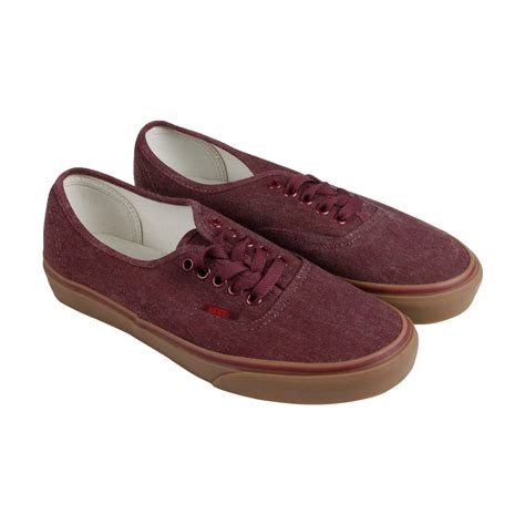 Vans - Vans Authentic Mens Brown Canvas Lace Up Sneakers Shoes ...