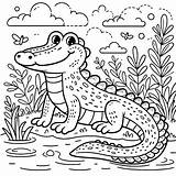 Alligator Coloring Pages 31  Gem sketch template