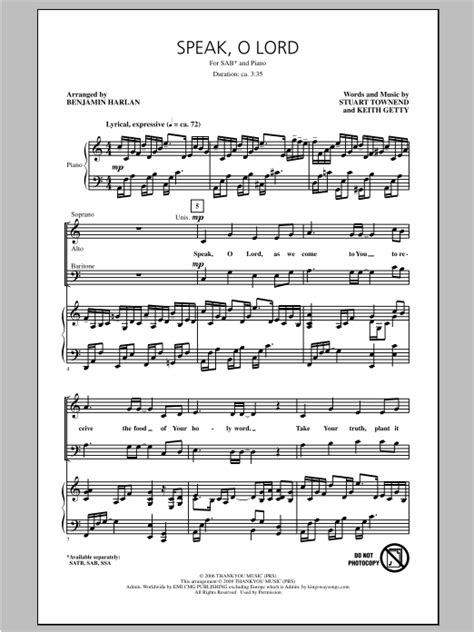 Speak O Lord | Sheet Music Direct