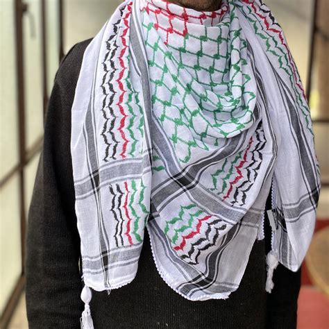 100% Original Keffiyeh in Palestinian Flag Style | Handmade Palestine