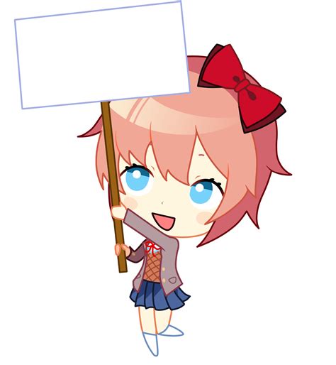 Your Chibi Sayori holding a sign board template : DDLC | Chibi, Cute ...