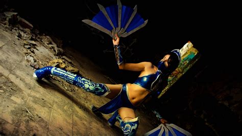 Wallpaper : Kitana, Mortal Kombat, blue, cosplay, video games, women, model 1920x1080 ...