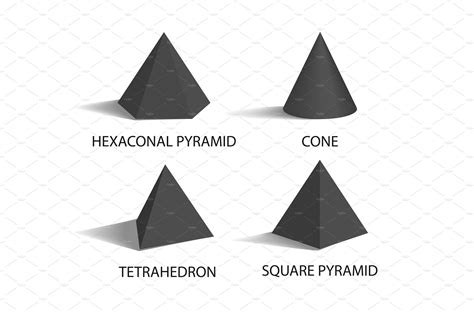 Hexagonal Pyramid Set Poster Vector | Graphic Objects ~ Creative Market