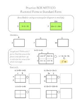 FOIL Method Practice with Notes (Includes Box Method!) by Cloud 9 Math