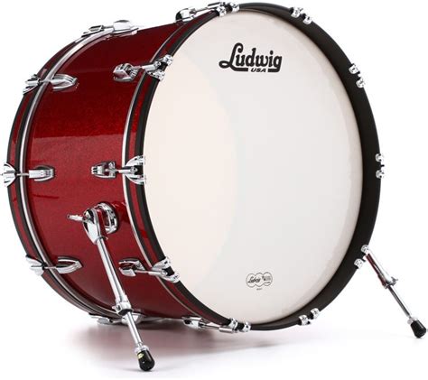 Ludwig Classic Maple Bass Drum - 14 x 24 inch - Red Sparkle | Sweetwater