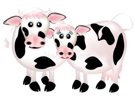 Two cows in love, cartoon stock vector. Image of domestic - 21030342