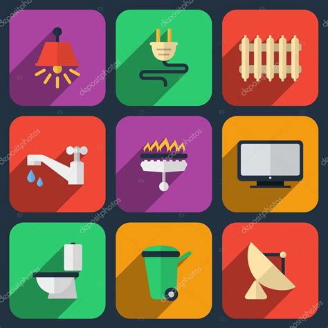 Utilities icons in flat style Stock Vector Image by ©K3star #65318903