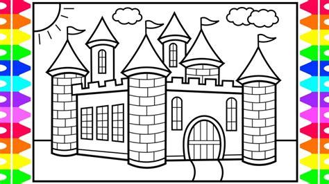 Cartoon Castle Drawing For Kids