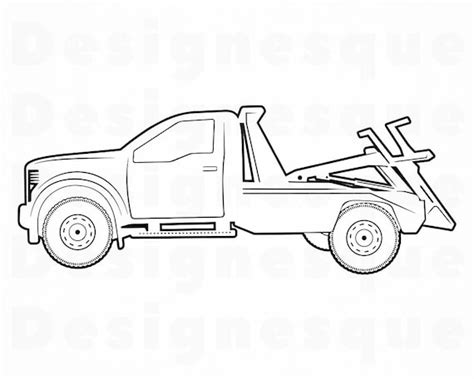 Tow Truck Outline 2 SVG Tow Truck Svg Tow Truck Clipart | Etsy