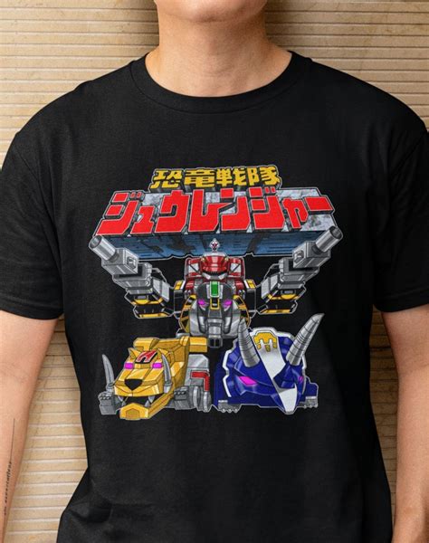 Zyuranger Mecha Super Sentai T Shirt Megazord Custom Graphic Art Shirts Power Rangers Retro ...