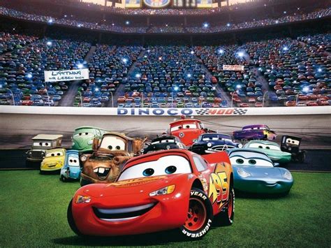 cars lined up in the middle of a stadium