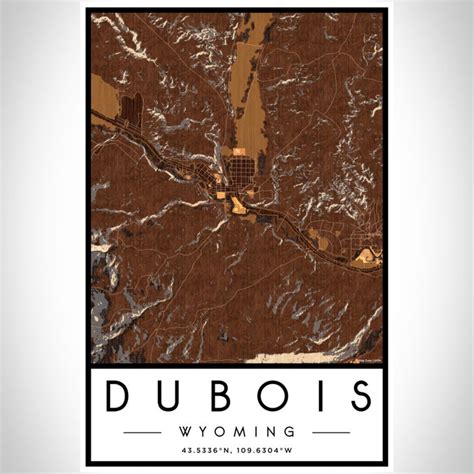 Dubois - Wyoming Map Print in Ember — JACE Maps