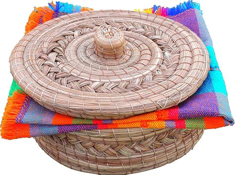 Amazon.com: MEXTEQUIL - Authentic Mexican Tortilla Warmer Basket - Pine Needle Handwoven with ...