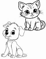 Cats And Dogs Coloring Pages Free Printable PDF sketch template