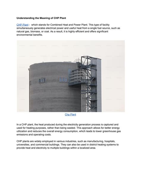 Understanding the Meaning of CHP Plant by Heat Pump - Issuu