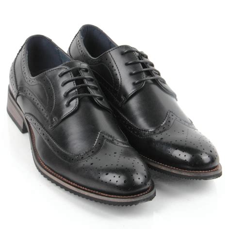 Mens Lace Up Brogues Leather Lined Office Shoes Round Toe Smart Shoes | eBay