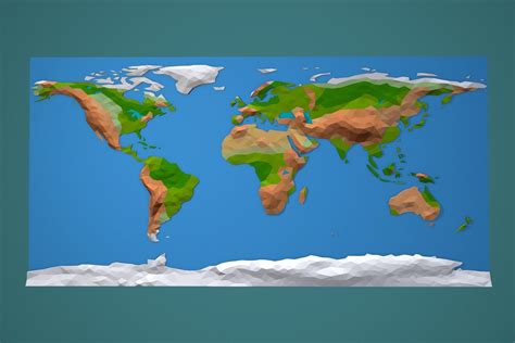 3D model Low Poly World Map VR / AR / low-poly | CGTrader