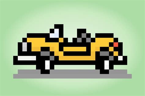 classic 8 bit car pixel art. Vector illustration of a car cross stitch ...