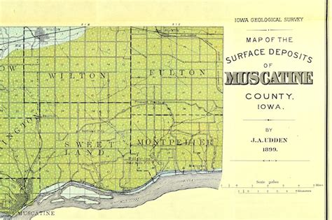 Muscatine County Map Antique Iowa Map Muscatine Original West | Etsy ...