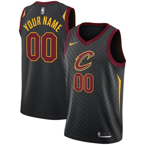 Nike Cleveland Cavaliers Black Swingman Custom Jersey - Statement Edition