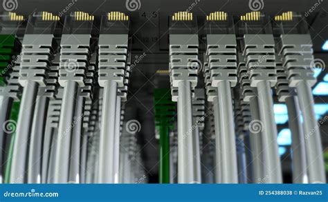 Ethernet Rackmount Switches and Ethernet Cables, Data Center Concept ...