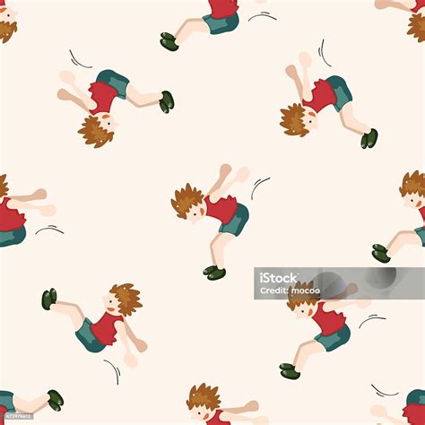 Track And Field Athletes Cartoon Seamless Pattern Background Stock ...