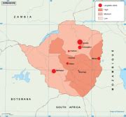 Zimbabwe population map. EPS Illustrator Map | Vector maps