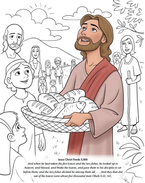 LDS-Games.com - Jesus Christ Feeds 5,000 | Sunday school coloring pages, Jesus coloring pages ...