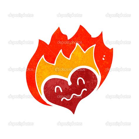 Flaming heart symbol cartoon — Stock Vector © lineartestpilot #29157801