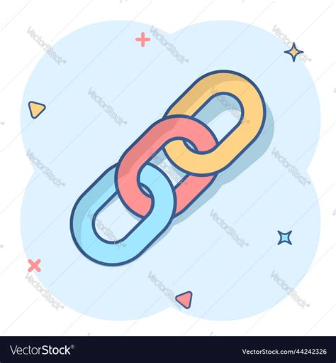 Chain sign icon in comic style link cartoon Vector Image