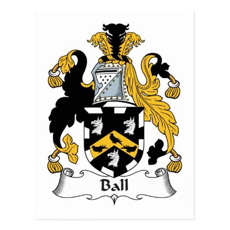 Ball Family Crest Postcard | Zazzle