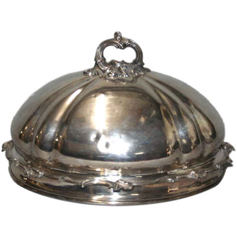 Antique Scottish Victorian Silver Plated Meat Platter Food Dome Cover ...