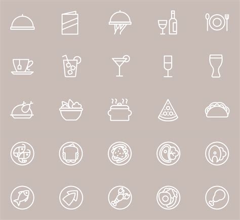 25 Restaurant Menu Icons
