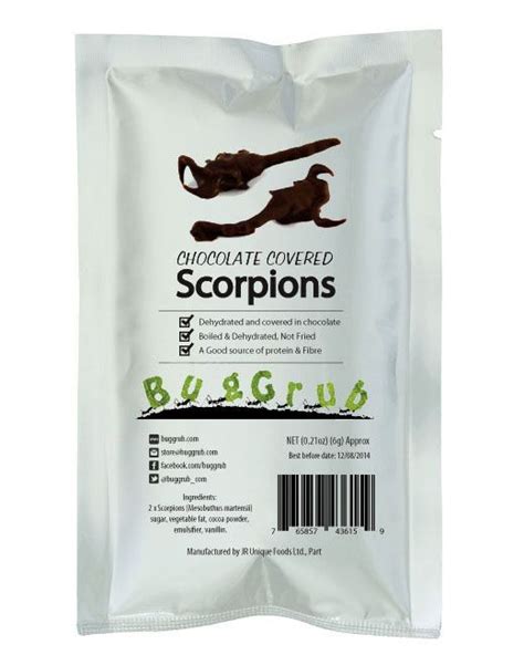 Chocolate Covered Armor Tail Scorpions - Mesobuthus Martensii £5.49 - Chocolate Covered Yellow ...